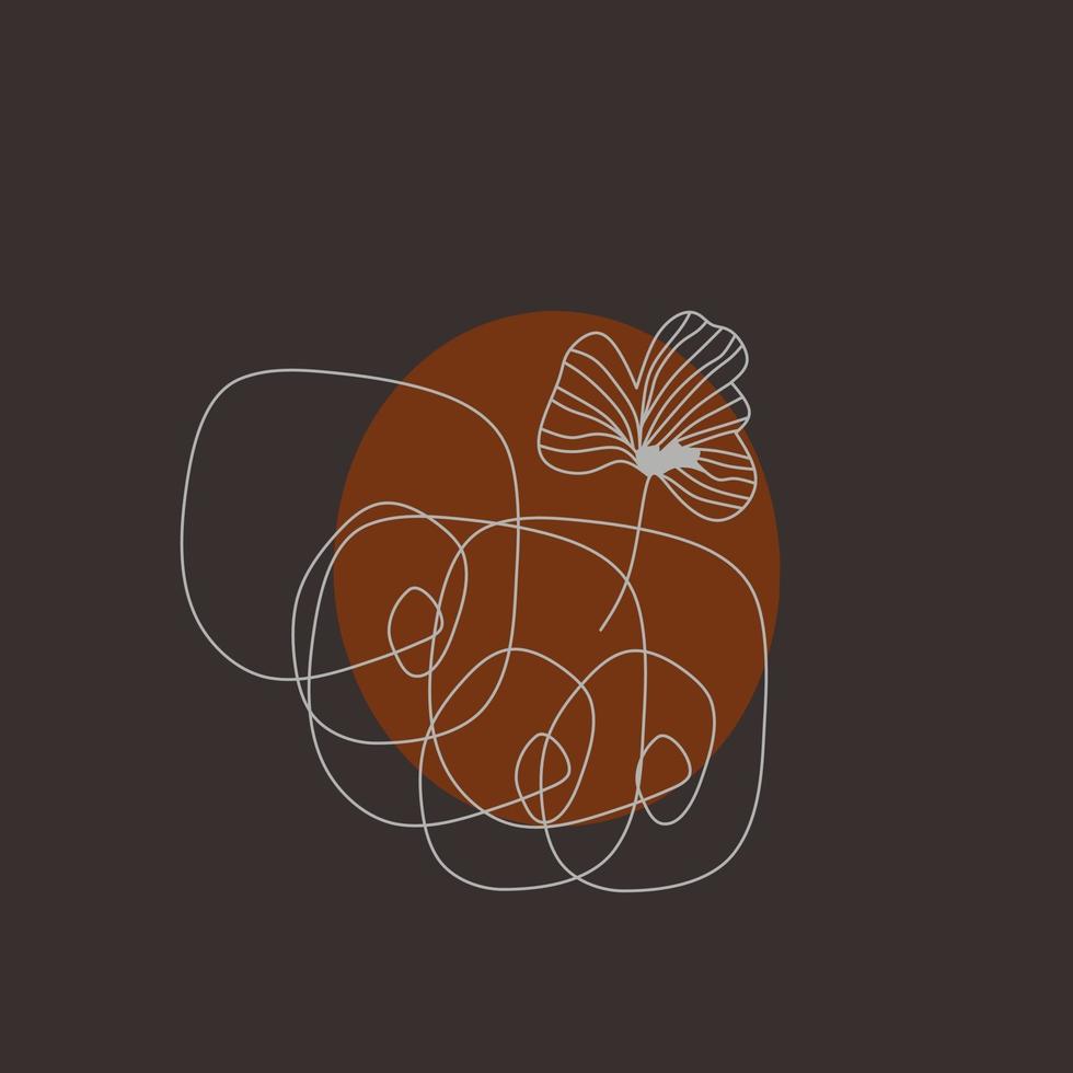 moderne minimalistische bloemen abstracte esthetische illustratie vector
