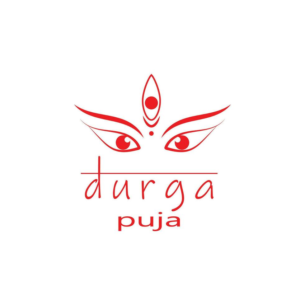 durga Shakti, de godin van stroom, is afgebeeld in rood Aan een wit achtergrond vector