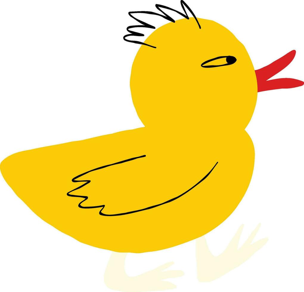 vogel eend. hand- getrokken tekenfilm grappig illustratie vector