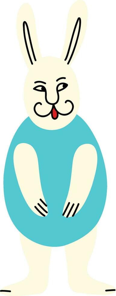 vreemd grappig tekenfilm Pasen konijn. illustratie in retro stijl vector