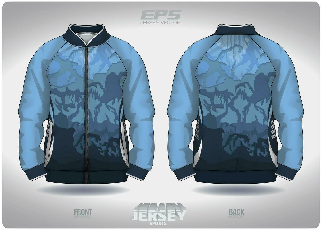 eps Jersey sport- overhemd vector.verloop blauw barst patroon ontwerp, illustratie, textiel achtergrond voor sport- lang mouw trui vector