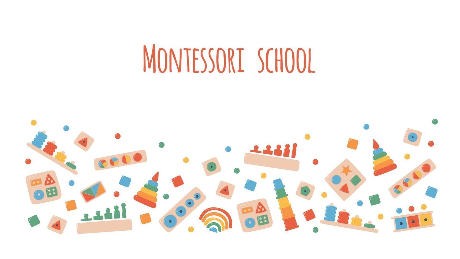 kinderen houten speelgoed voor montessorispellen. onderwijs logisch speelgoed vector