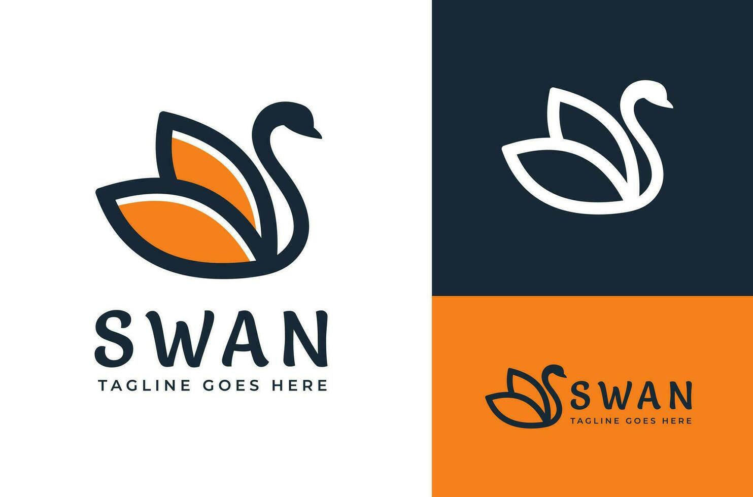 abstract vector zwaan dier illustratie zwaan ontwerp logo sjabloon