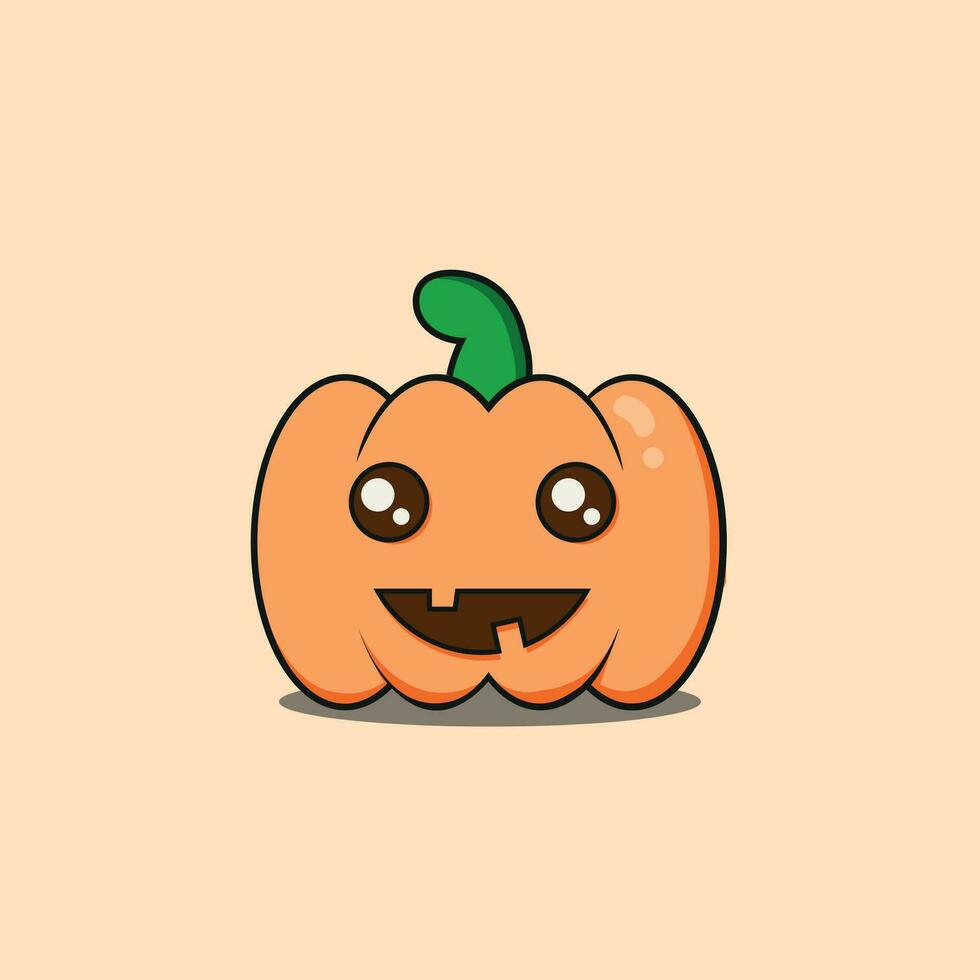 schattig tekenfilm halloween pompoen icoon vector