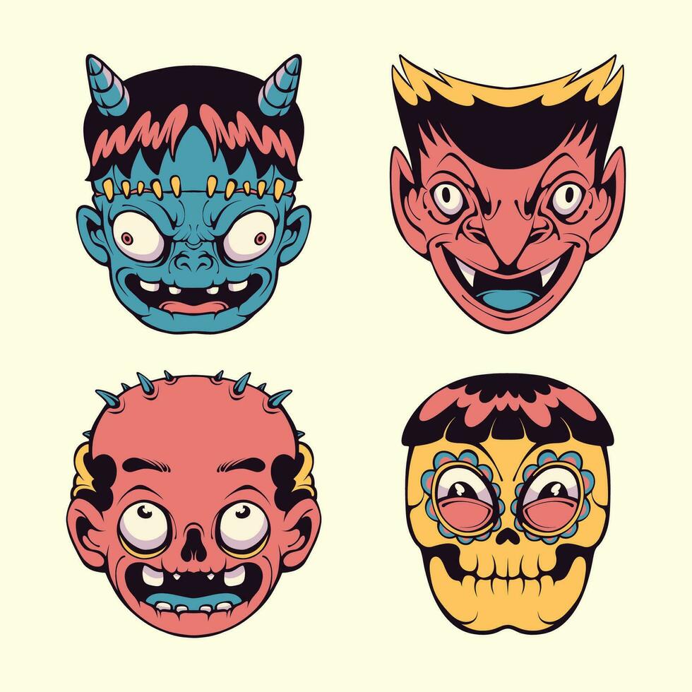 Japans yokai masker vector kunst