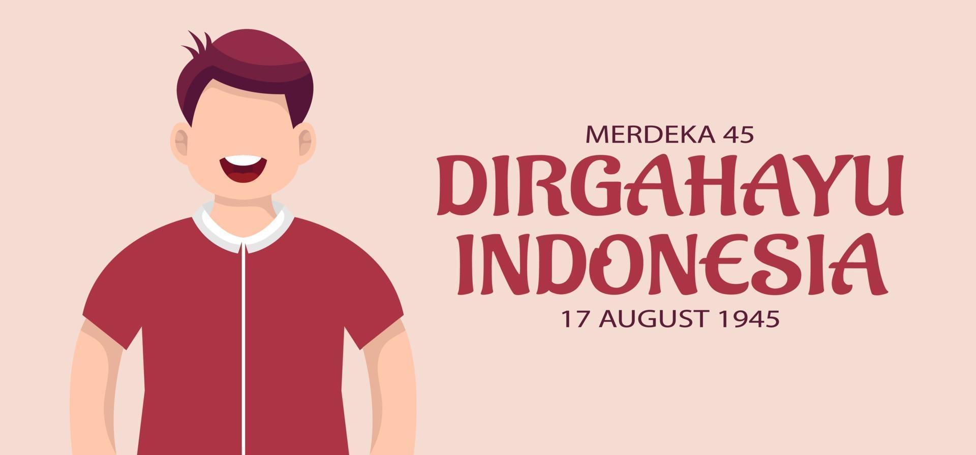 gelukkige indonesië onafhankelijkheidsdag wenskaart vector