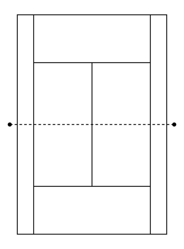 tennis rechtbank diagram vector