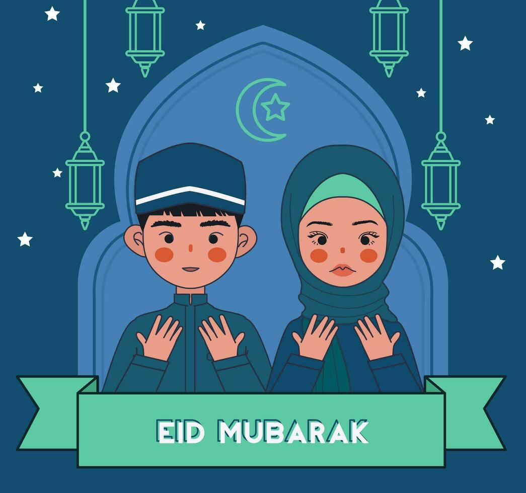 eid mubarak kaart illustratie vector