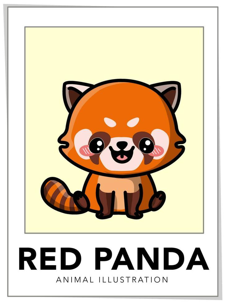 schattig rood panda illustratie vector