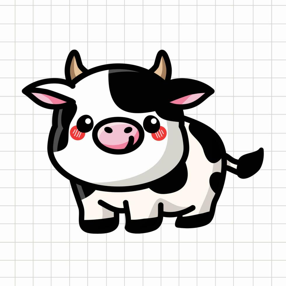 schattig koe dier illustratie vector