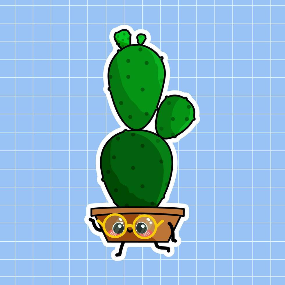 schattig cactus in een pot vector