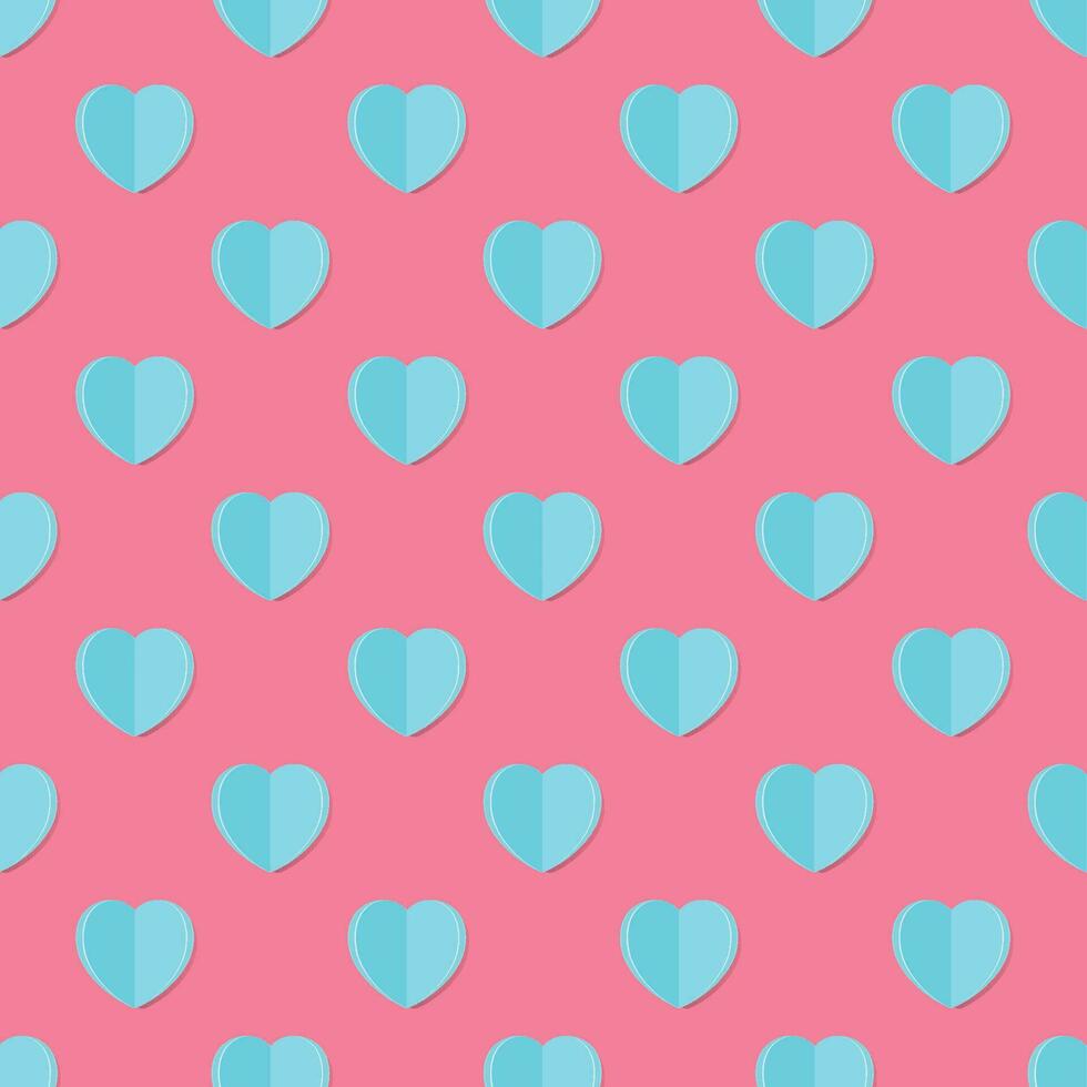 lucht blauw papier harten vorm naadloos patroon achtergrond vector