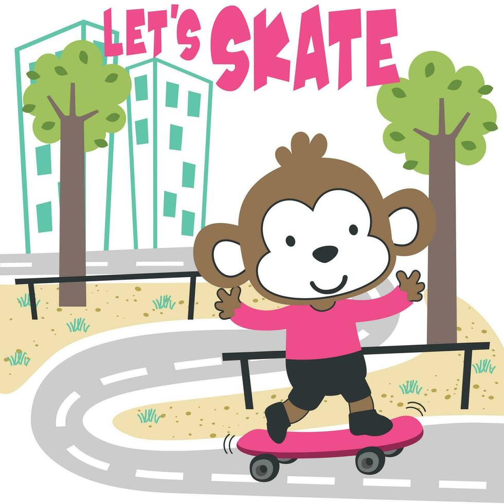schattig tekenfilm karakter beer schaatser. vector afdrukken met schattig leeuw Aan een skateboard. kan worden gebruikt voor t-shirt afdrukken, kinderen slijtage mode ontwerp, kleding stof textiel, kinderkamer behang en andere decoratie.