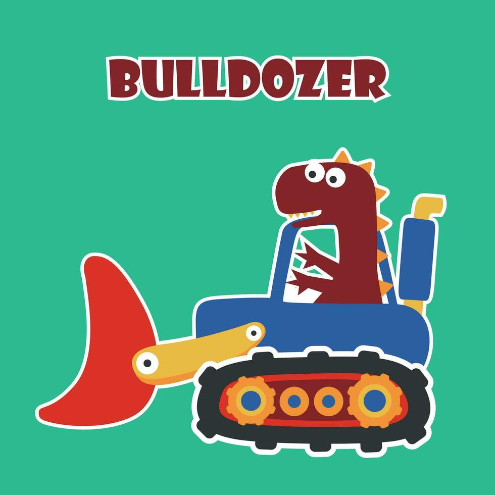 vector illustratie van zwaar gereedschap met schattig dinosaurussen, kan worden gebruikt voor t-shirt afdrukken, kinderen slijtage mode ontwerp, kleding stof textiel, kinderkamer behang en andere decoratie.