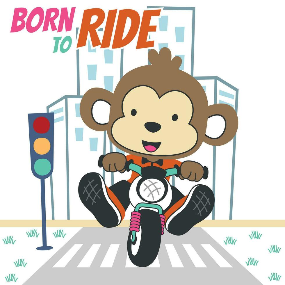 vector illustratie van schattig weinig beer rijden motorfiets. creatief vector kinderachtig achtergrond voor kleding stof, textiel, kinderkamer behang, poster, kaart, brochure. en andere decoratie.