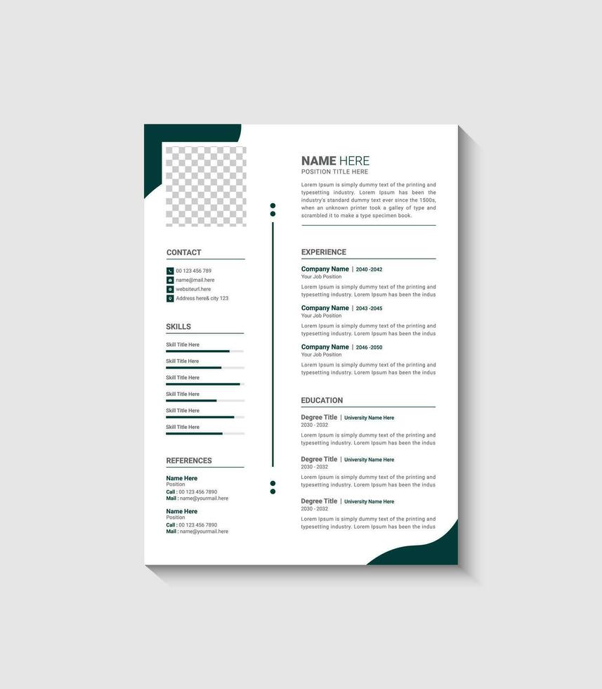 schoon en modern cv of cv-template vector