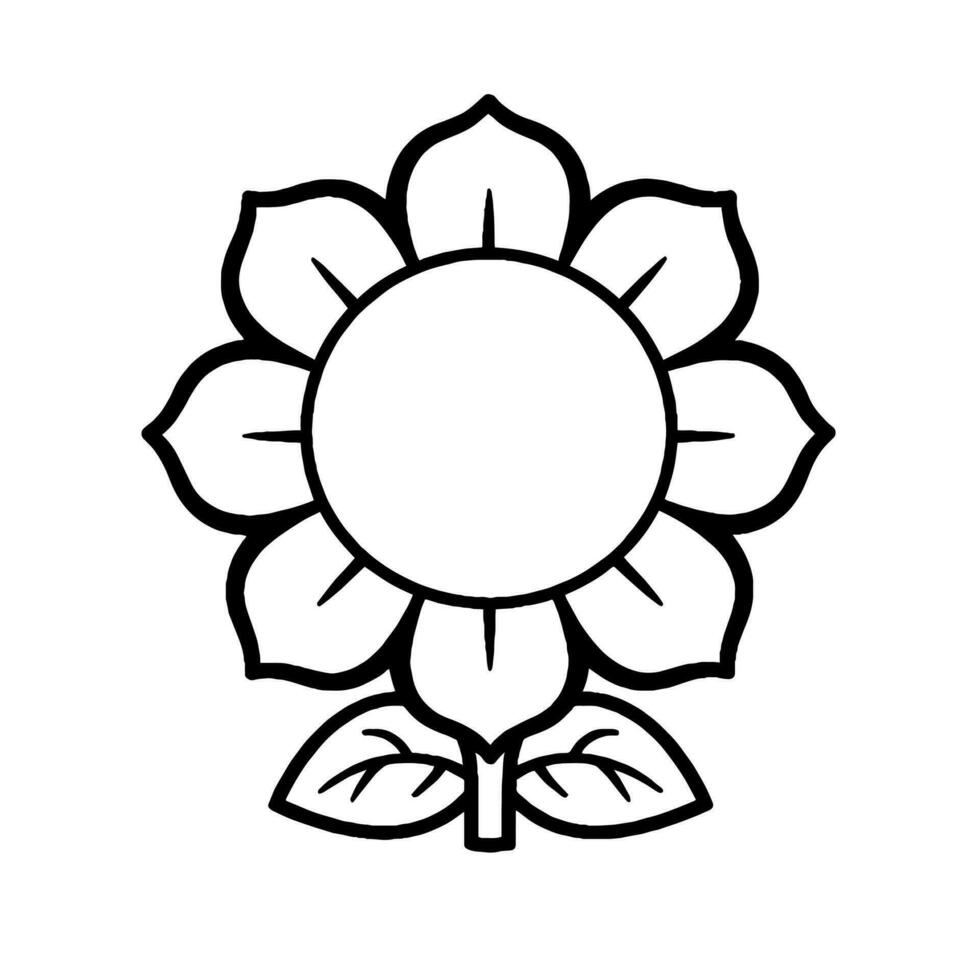 bloem zwart en wit vector illustratie voor kleur boek