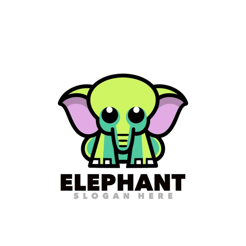 schattig olifant mascotte tekenfilm vector