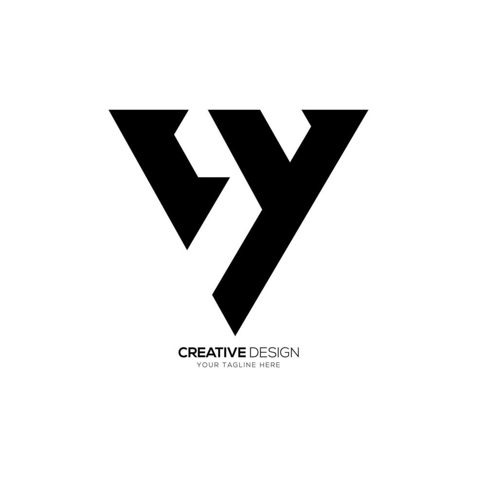 brief c v y eerste creatief uniek vorm driehoek modern abstract monogram logo ontwerp vector