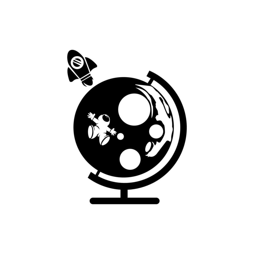 heelal en raket logo. vector illustratie.