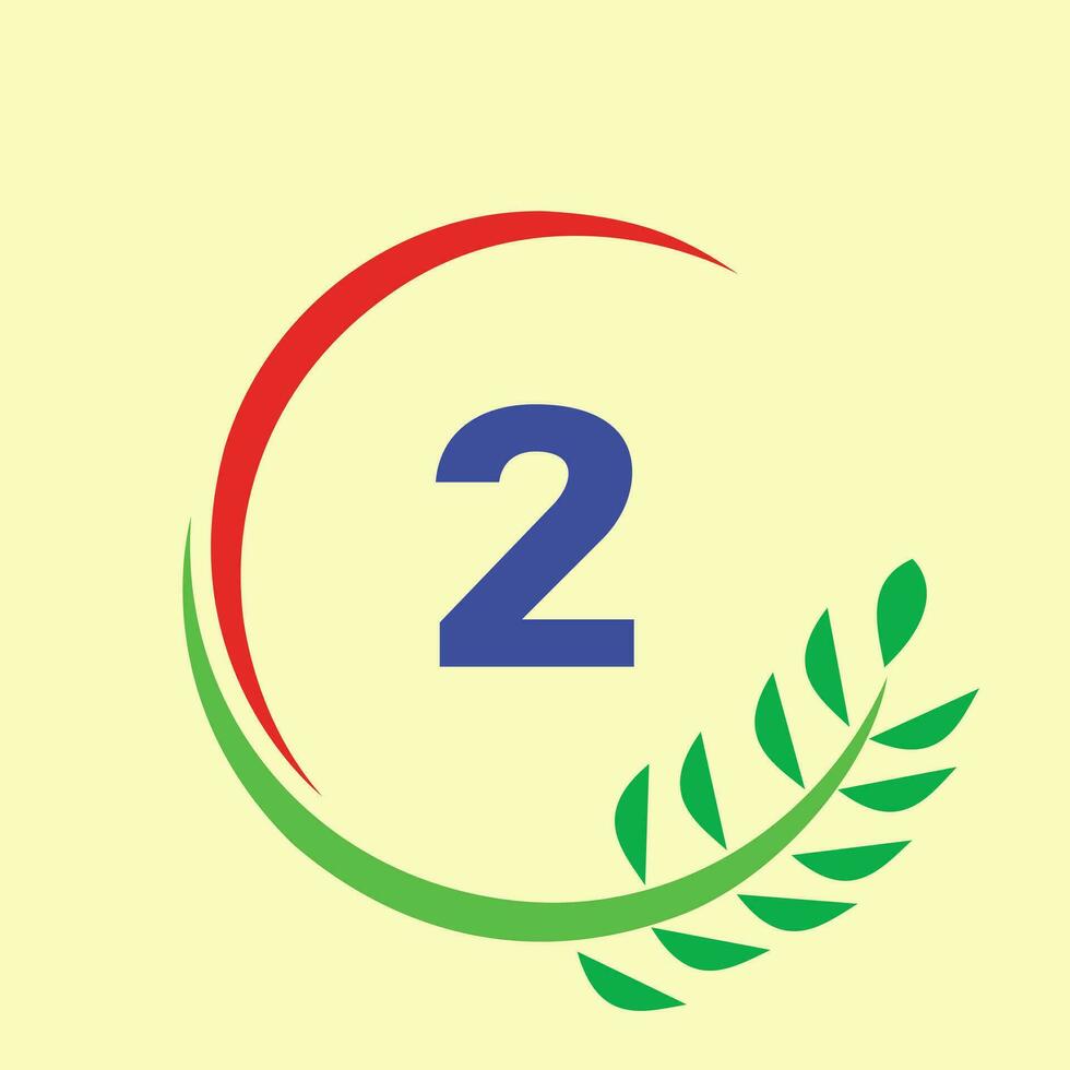 cirkel blad aantal logo vector