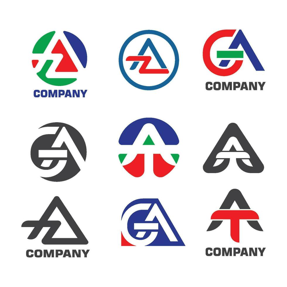 a, az, op, ag brief logo bedrijf sjabloon vector