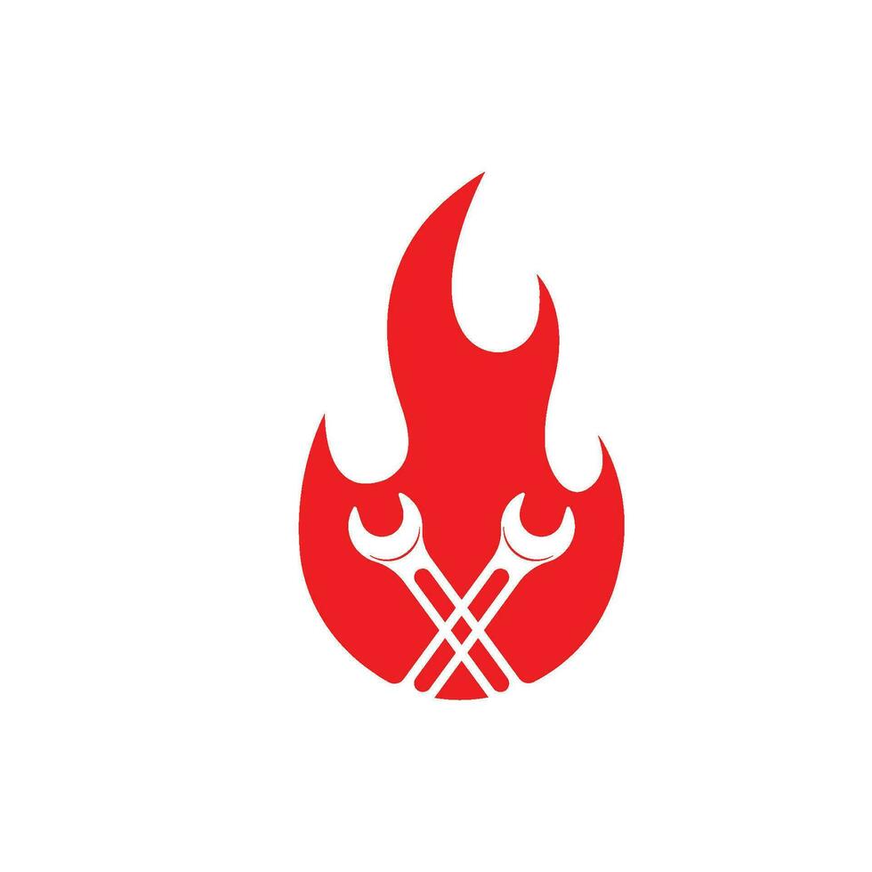 brand moersleutel vector illustratie en icoon van automotive reparatie