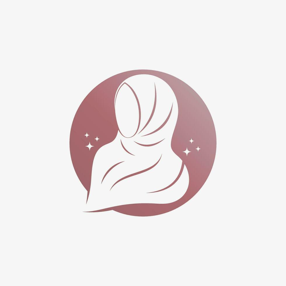 hijab logo ontwerp sjabloon voor moslim vrouw mode met creatief element concept vector