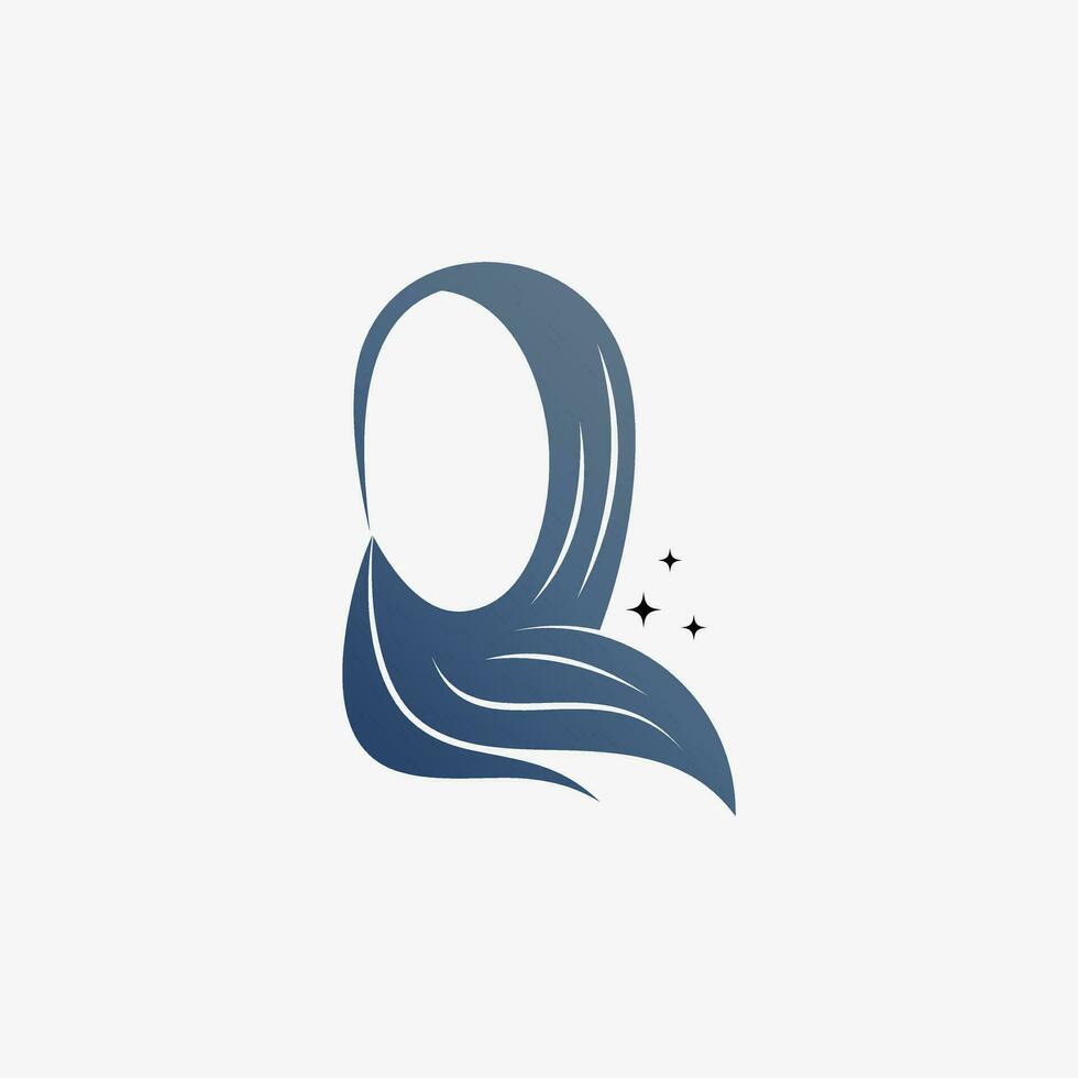 hijab logo ontwerp sjabloon voor moslim vrouw mode met creatief element concept vector