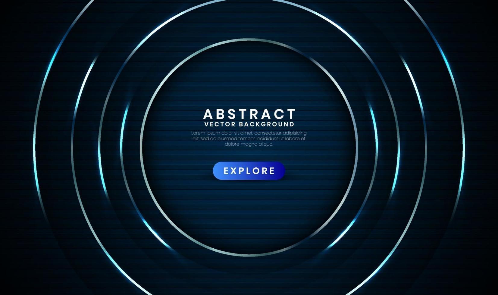 geometrische marineblauwe 3d abstracte achtergrond met metalen lijneneffect vector