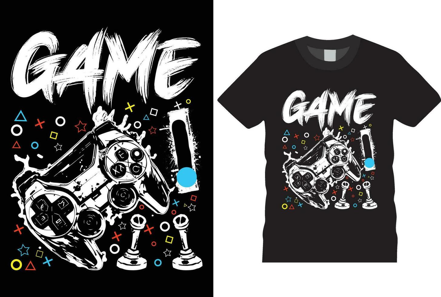 spel Aan, spel illustratie gaming t-shirt ontwerp sjabloon. vector spel t-shirt met koptelefoon, gaming vector, gamepad, typografie. klaar voor afdrukken in t shirt.