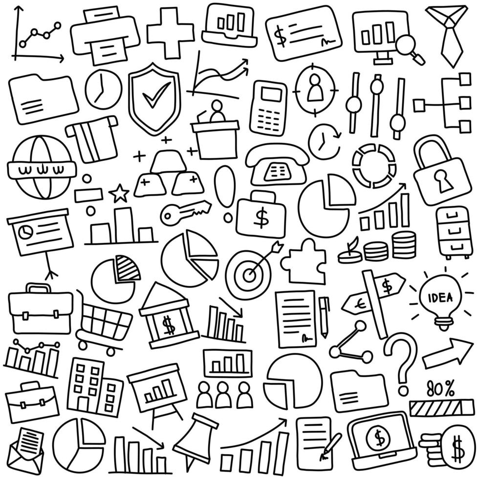 zakelijke en financiële doodle icon vector