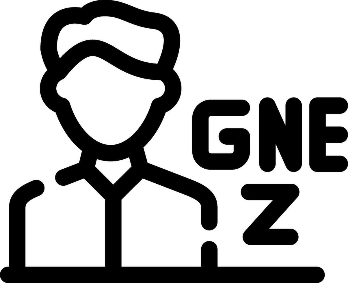 gen z mannetje creatief icoon ontwerp vector