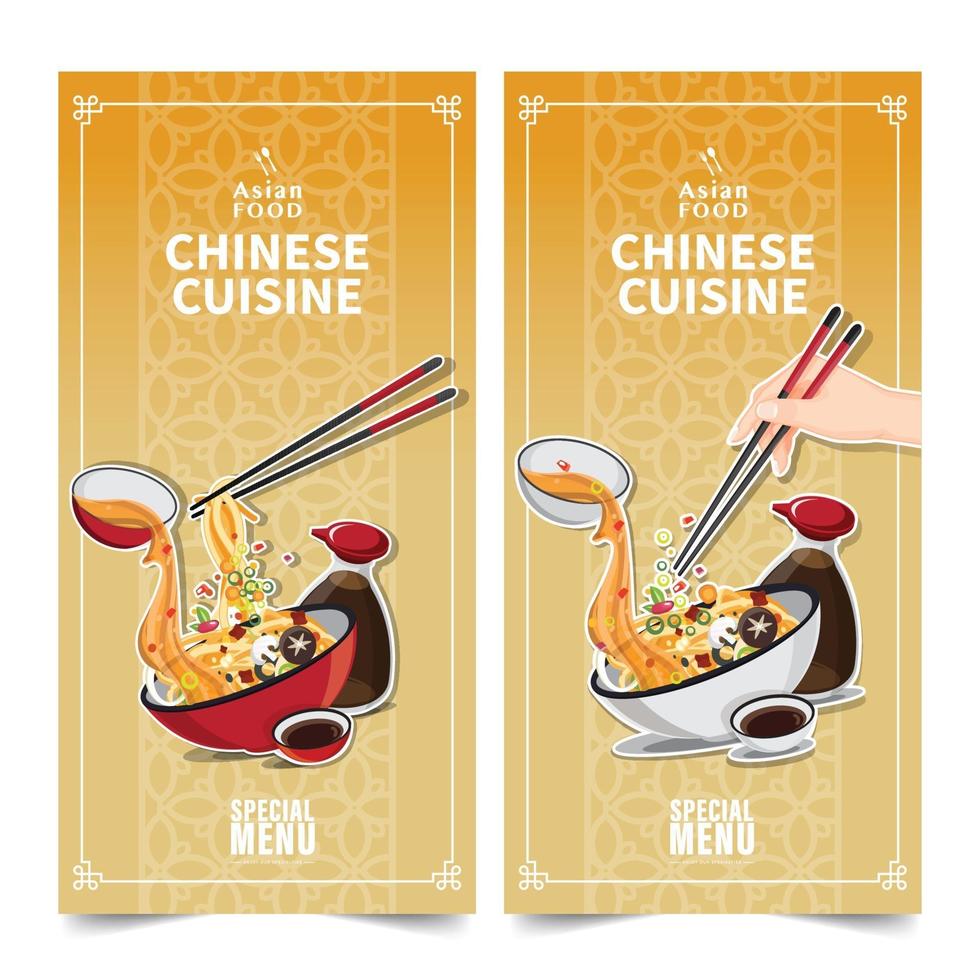 ontwerp banner Aziatische voedselbanners geplaatst geïsoleerde vectorillustratie isolated vector