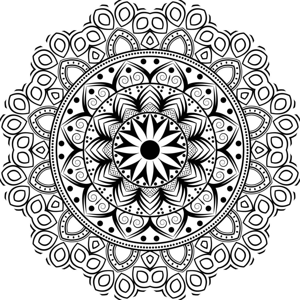 zwarte mandala voor ontwerp, mandala cirkelvormig patroonontwerp vector