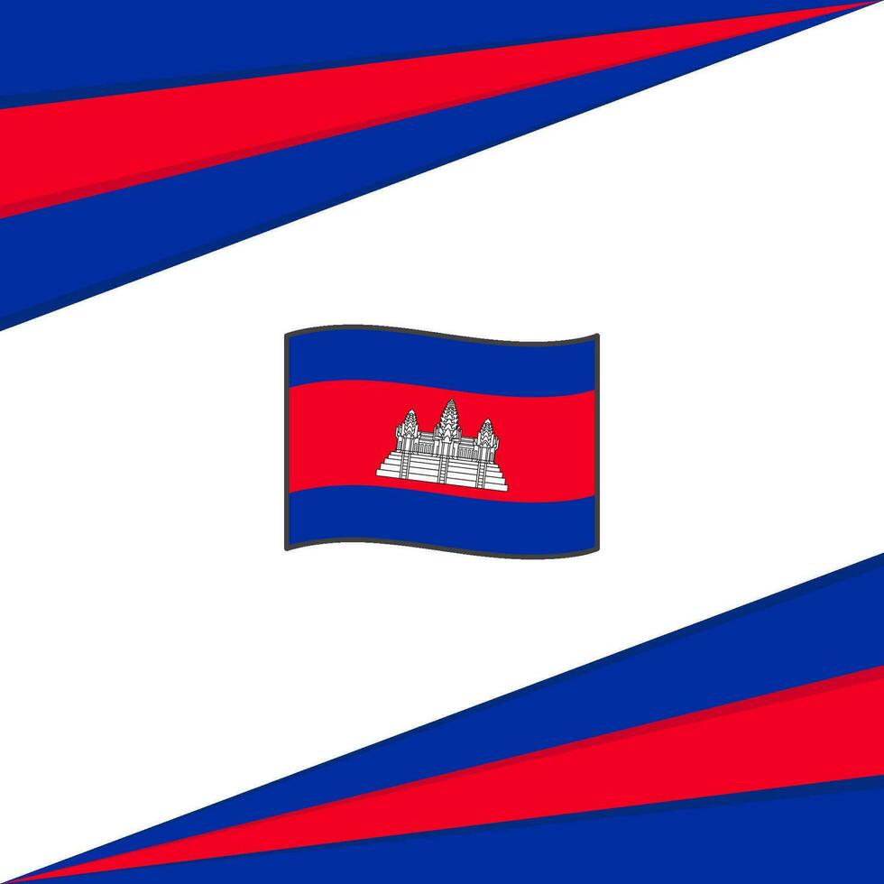 Cambodja vlag abstract achtergrond ontwerp sjabloon. Cambodja onafhankelijkheid dag banier sociaal media na. Cambodja ontwerp vector