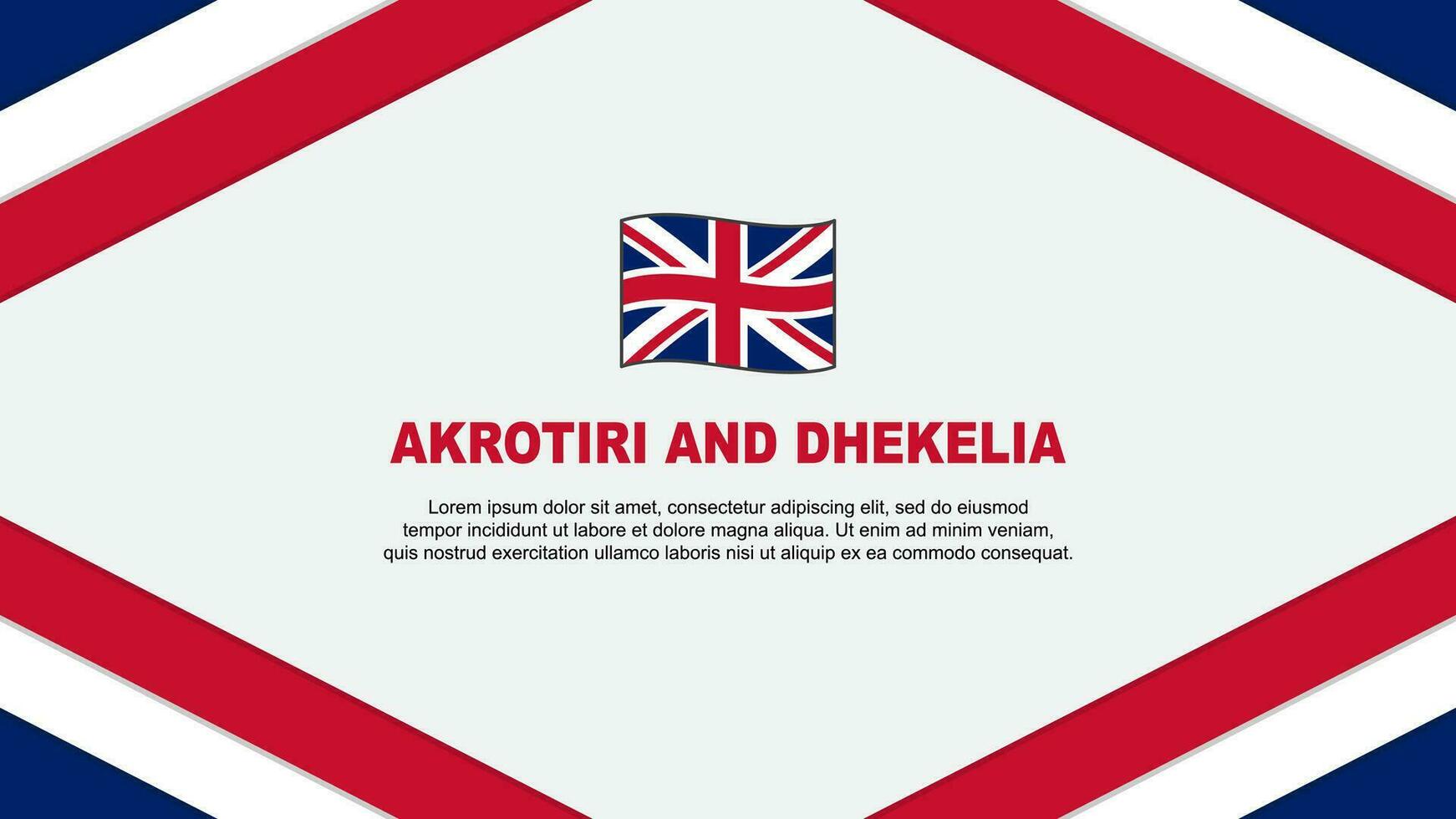 akrotiri en dekelia vlag abstract achtergrond ontwerp sjabloon. akrotiri en dekelia onafhankelijkheid dag banier tekenfilm vector illustratie. akrotiri en dekelia sjabloon