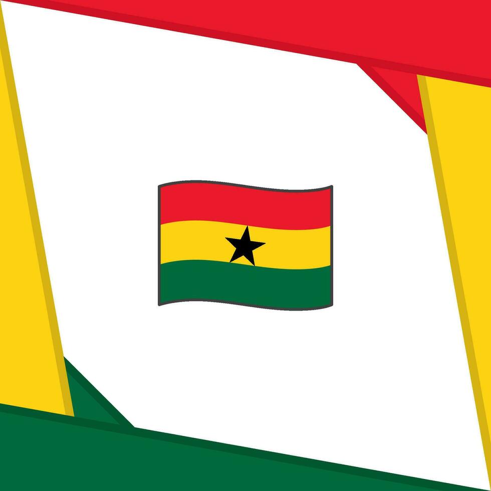 Ghana vlag abstract achtergrond ontwerp sjabloon. Ghana onafhankelijkheid dag banier sociaal media na. Ghana tekenfilm vector