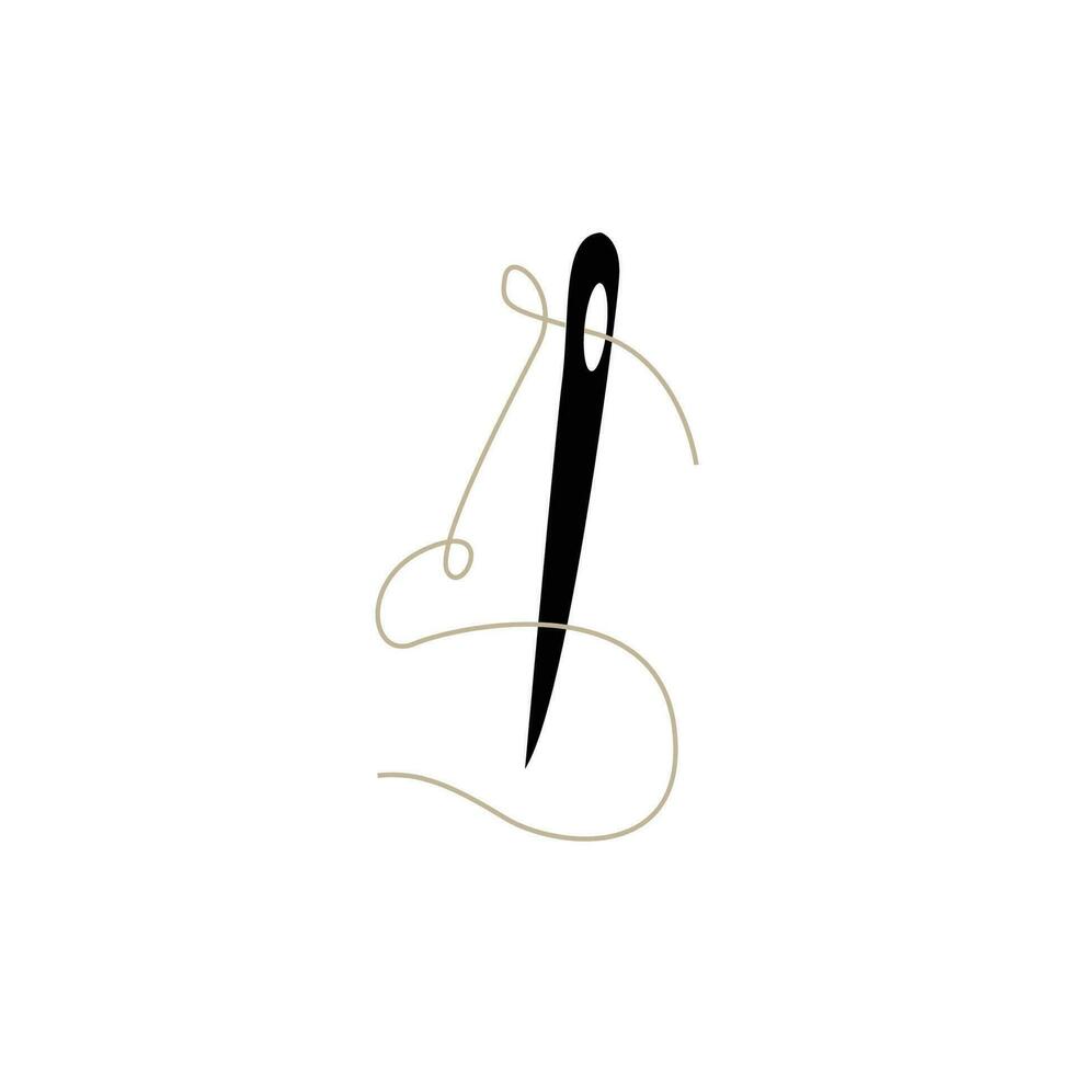 kleermaker logo, naald- en draad vector illustratie ontwerp