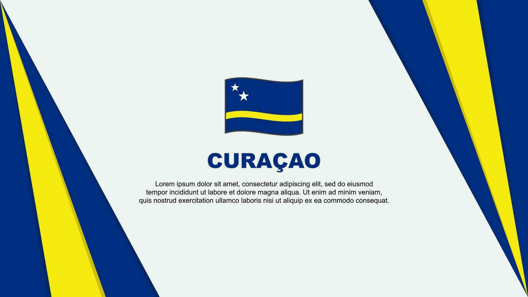Curacao vlag abstract achtergrond ontwerp sjabloon. Curacao onafhankelijkheid dag banier tekenfilm vector illustratie. Curacao vlag
