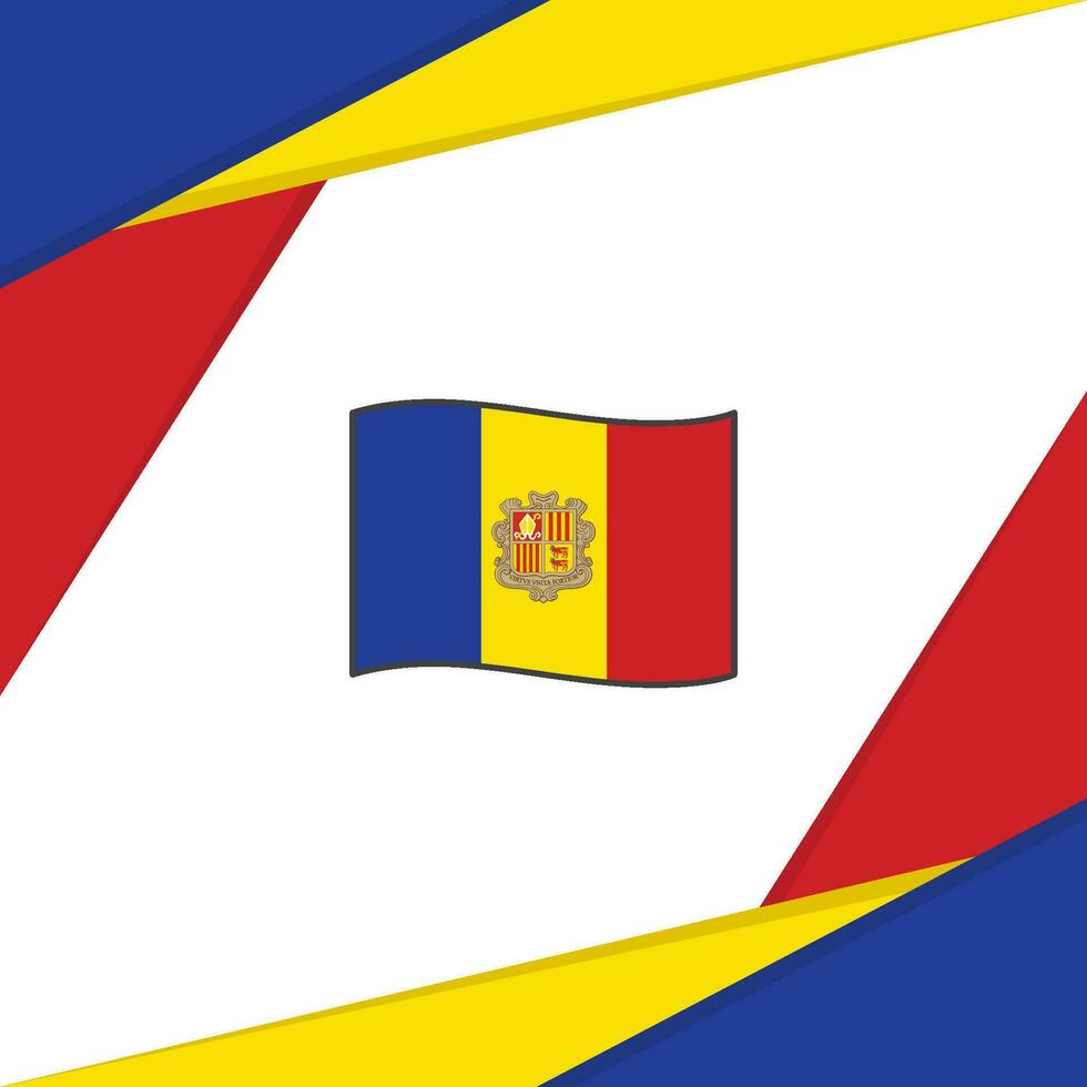 Andorra vlag abstract achtergrond ontwerp sjabloon. Andorra onafhankelijkheid dag banier sociaal media na. Andorra vector