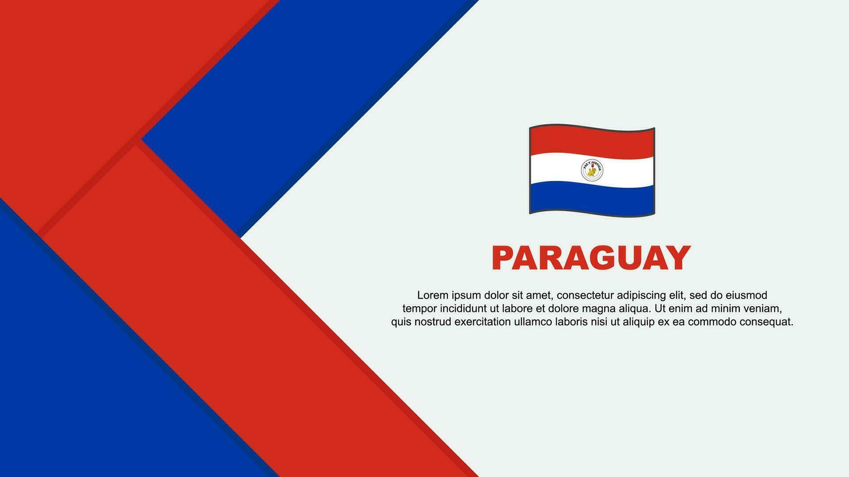 Paraguay vlag abstract achtergrond ontwerp sjabloon. Paraguay onafhankelijkheid dag banier tekenfilm vector illustratie. illustratie