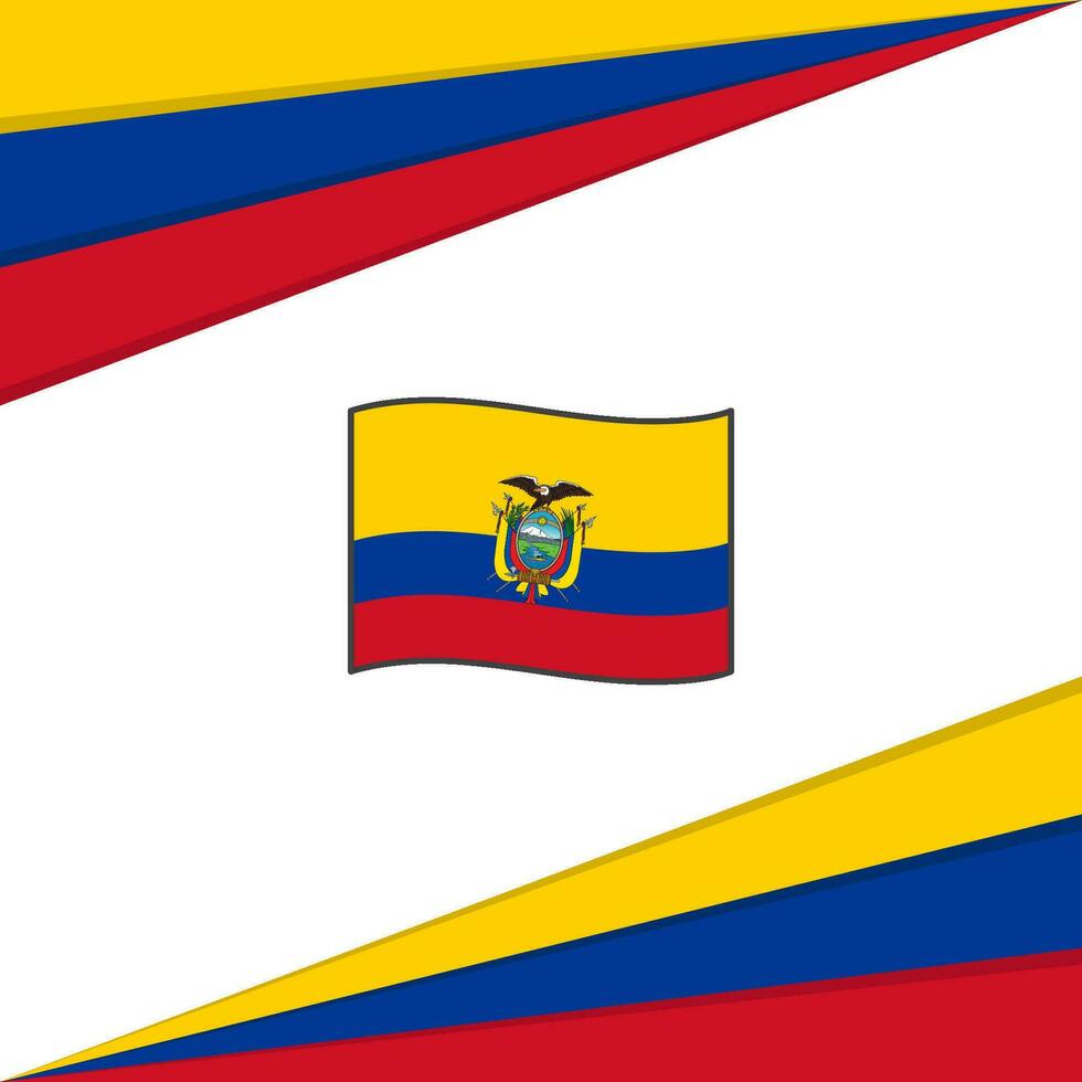 Ecuador vlag abstract achtergrond ontwerp sjabloon. Ecuador onafhankelijkheid dag banier sociaal media na. Ecuador ontwerp vector