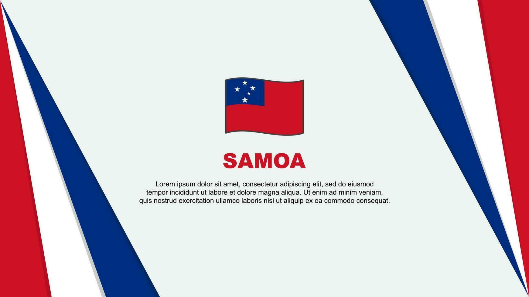 Samoa vlag abstract achtergrond ontwerp sjabloon. Samoa onafhankelijkheid dag banier tekenfilm vector illustratie. Samoa vlag