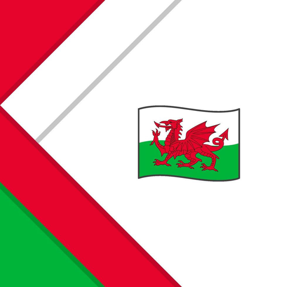 Wales vlag abstract achtergrond ontwerp sjabloon. Wales onafhankelijkheid dag banier sociaal media na. Wales illustratie vector