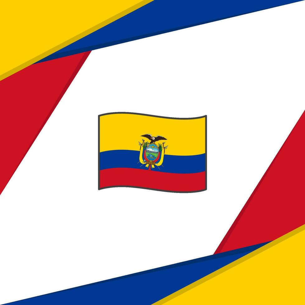 Ecuador vlag abstract achtergrond ontwerp sjabloon. Ecuador onafhankelijkheid dag banier sociaal media na. Ecuador vector