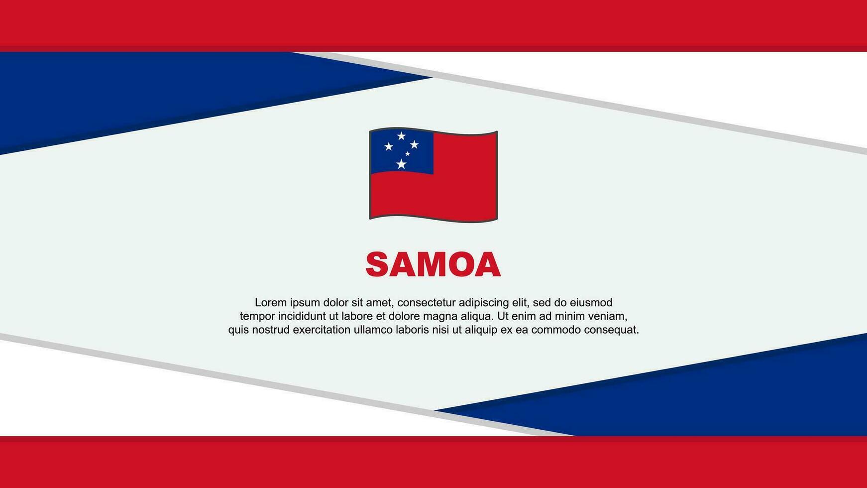 Samoa vlag abstract achtergrond ontwerp sjabloon. Samoa onafhankelijkheid dag banier tekenfilm vector illustratie. Samoa vector