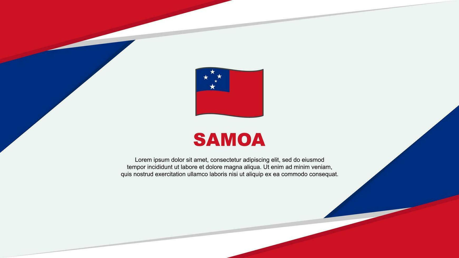 Samoa vlag abstract achtergrond ontwerp sjabloon. Samoa onafhankelijkheid dag banier tekenfilm vector illustratie. Samoa