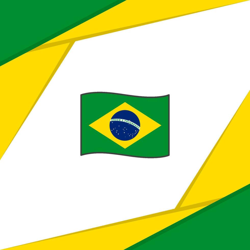 Brazilië vlag abstract achtergrond ontwerp sjabloon. Brazilië onafhankelijkheid dag banier sociaal media na. Brazilië ontwerp vector