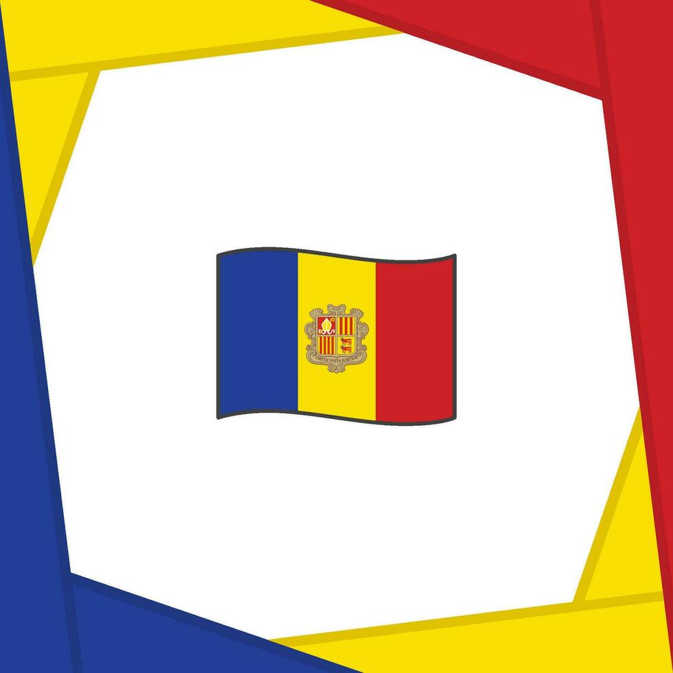 Andorra vlag abstract achtergrond ontwerp sjabloon. Andorra onafhankelijkheid dag banier sociaal media na. Andorra banier vector